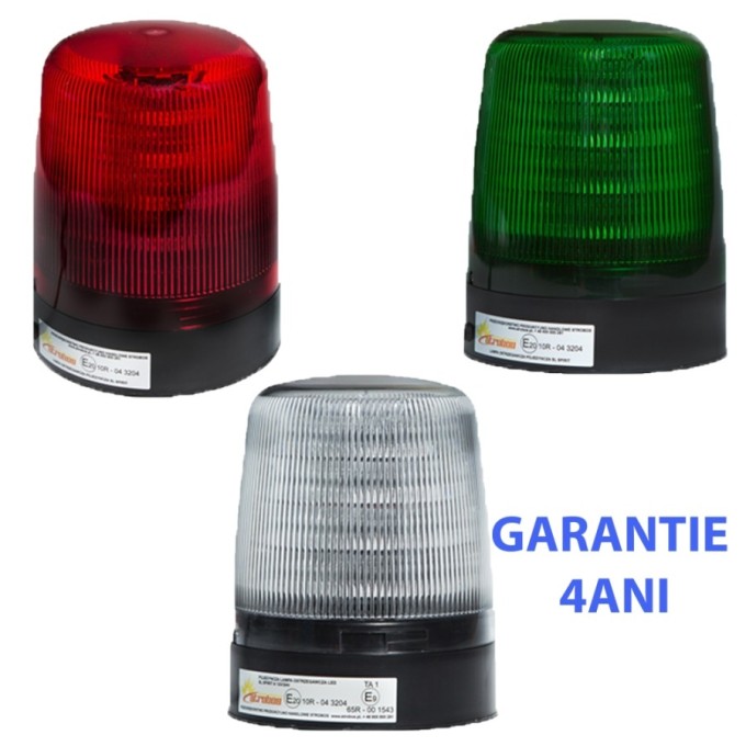 Girofar LED 12-24V 16 LED-uri de 3W 5ani Garantie - Pridere fixa cu 4 suruburi